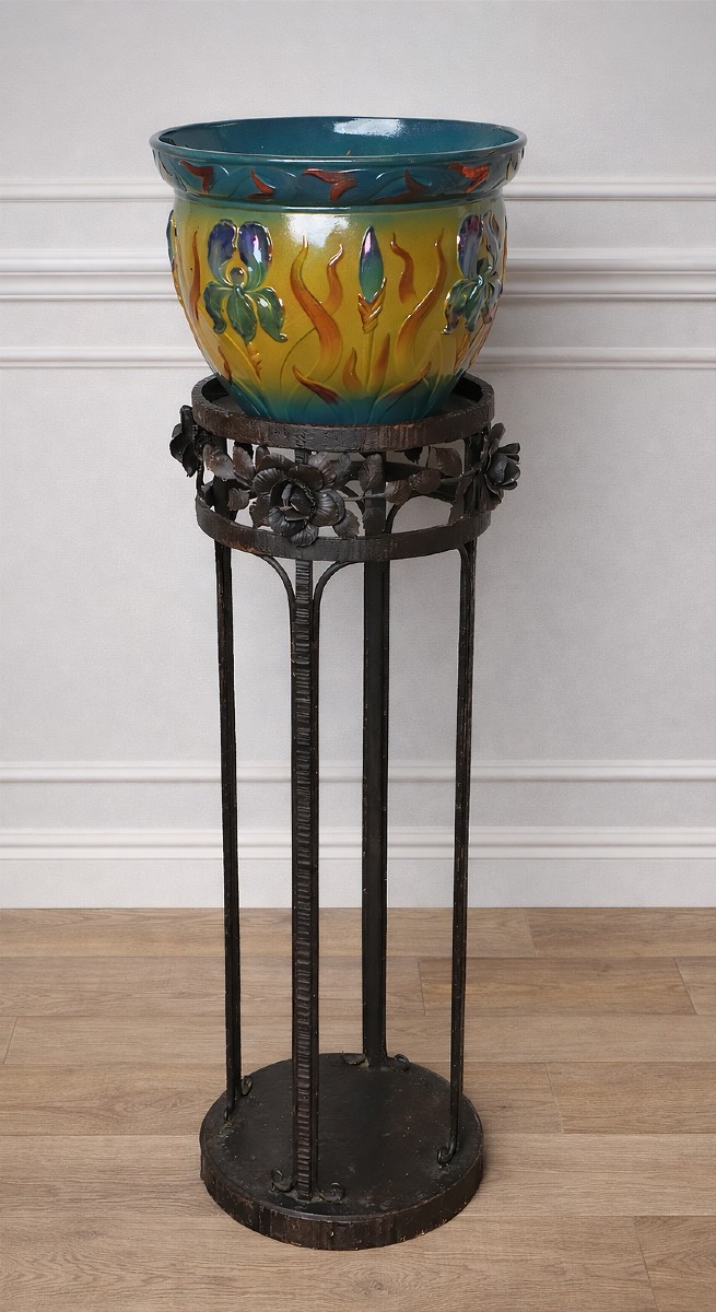 sellette guéridon art déco fer forgé (console colonne)