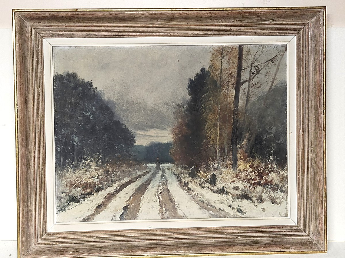 Paysage enneig&eacute;  signature a d&eacute;chiffrer 