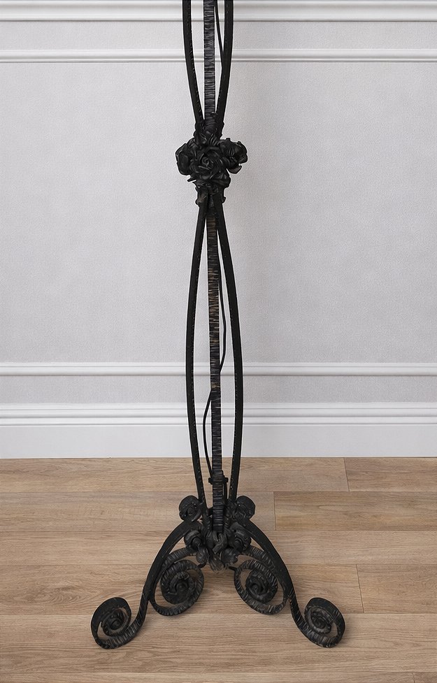 Lampadaire Muller Fr&egrave;res Lun&eacute;ville art d&eacute;co fer forger (&eacute;cole de nancy daum gall&eacute;)-photo-3