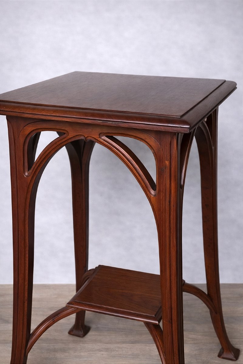 Sellette Art Nouveau en acajou massif – ( Majorelle gallé gauthier nancy )-photo-3