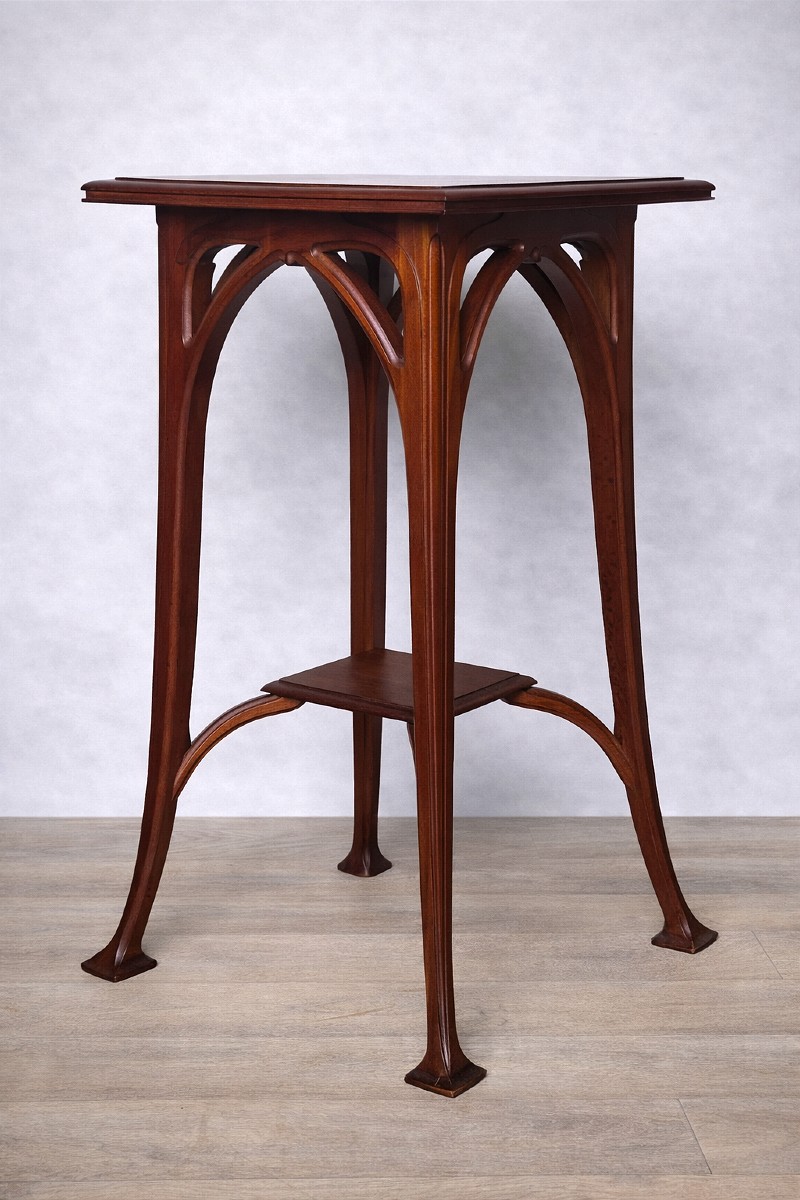 Sellette Art Nouveau en acajou massif – ( Majorelle gallé gauthier nancy )