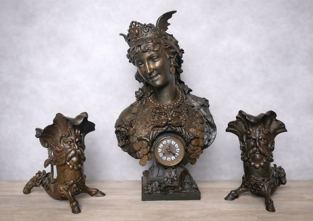 Pendule Arthur Waagen  "Le Temps C'est De L'Argent"