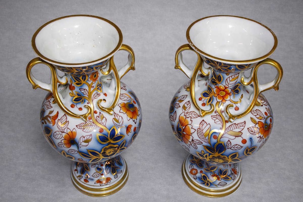 Paire de vases en porcelaine de Bayeux – Période Langlois -photo-4