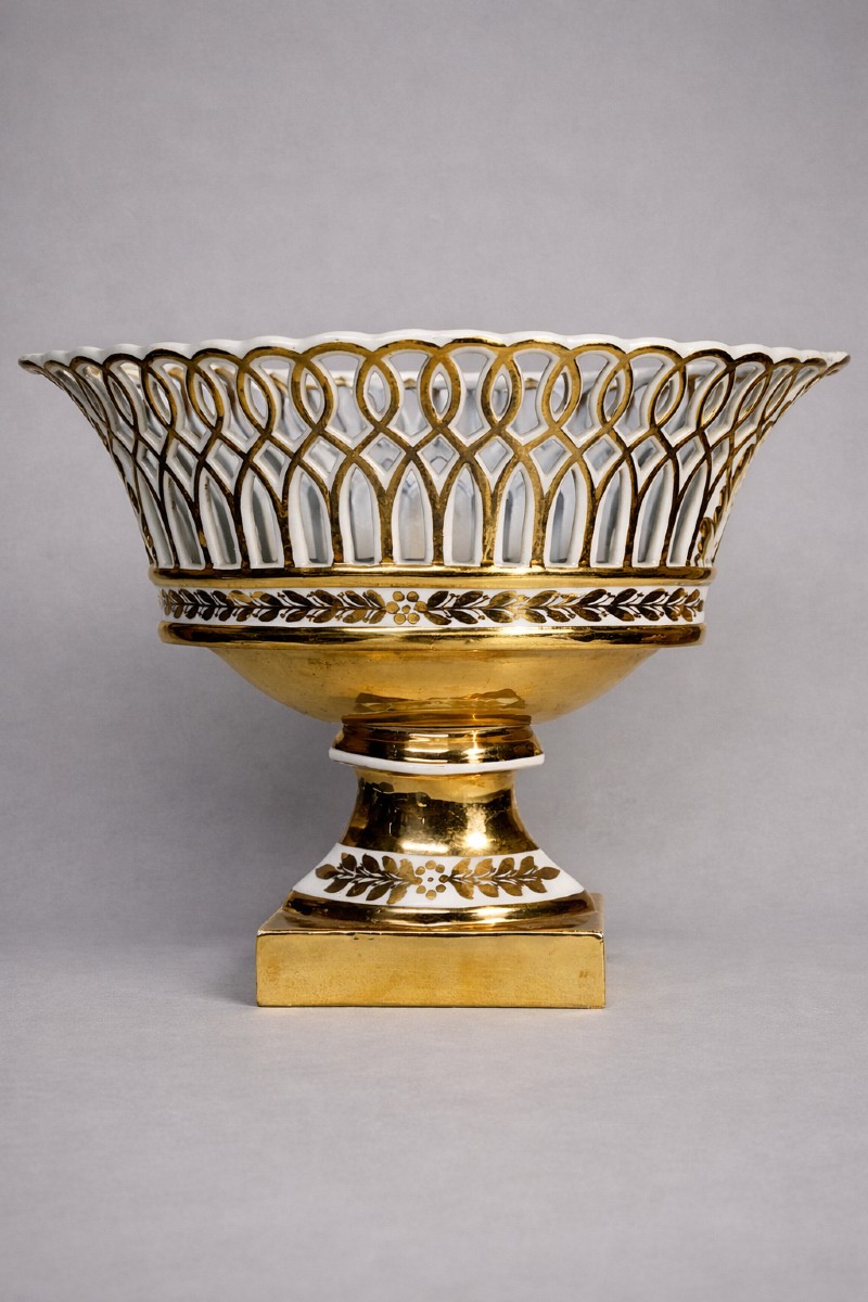 Large Paris Porcelain Bowl – Gold Leaf Gilding