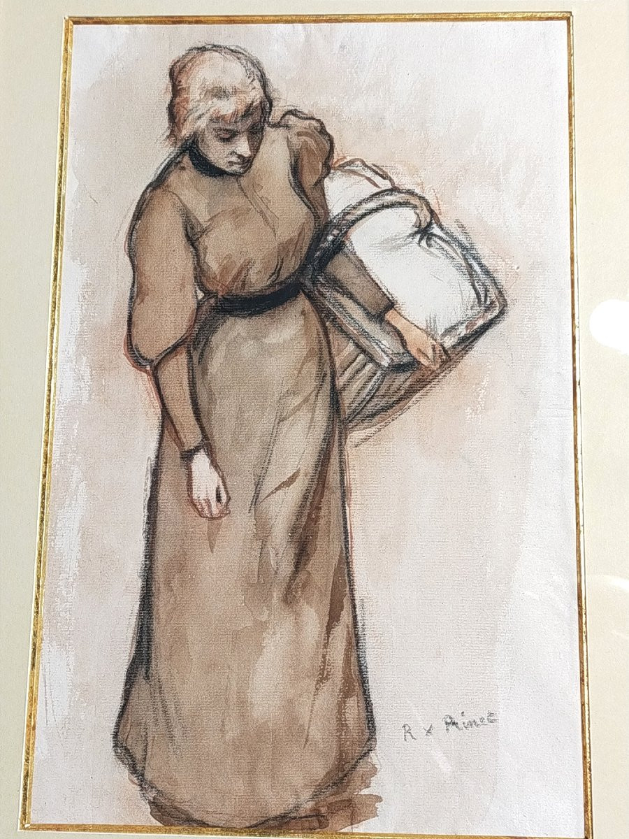 René Xavier François Prinet (1861-1946) Ink Charcoal Ink Wash-photo-2