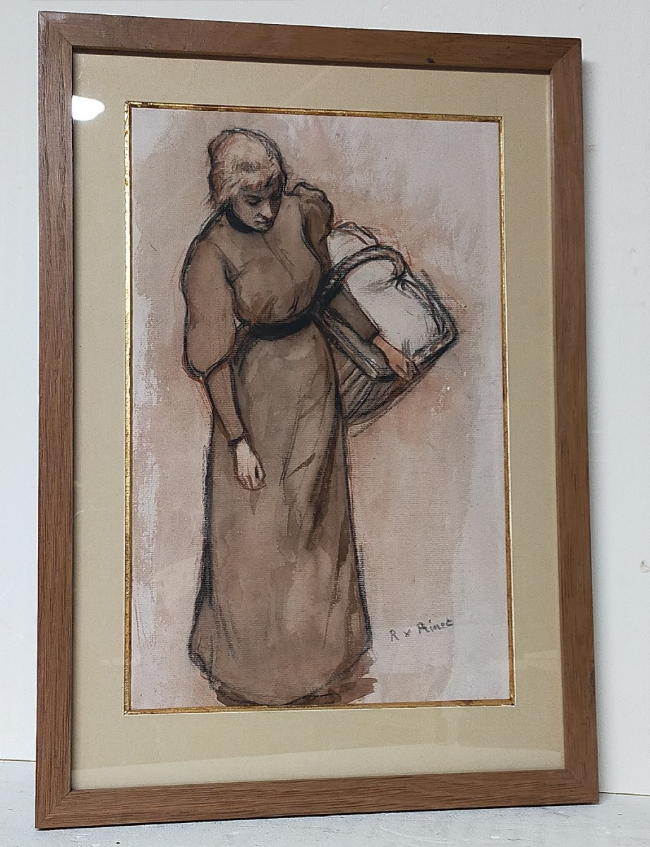 René Xavier François Prinet (1861-1946) Ink Charcoal Ink Wash