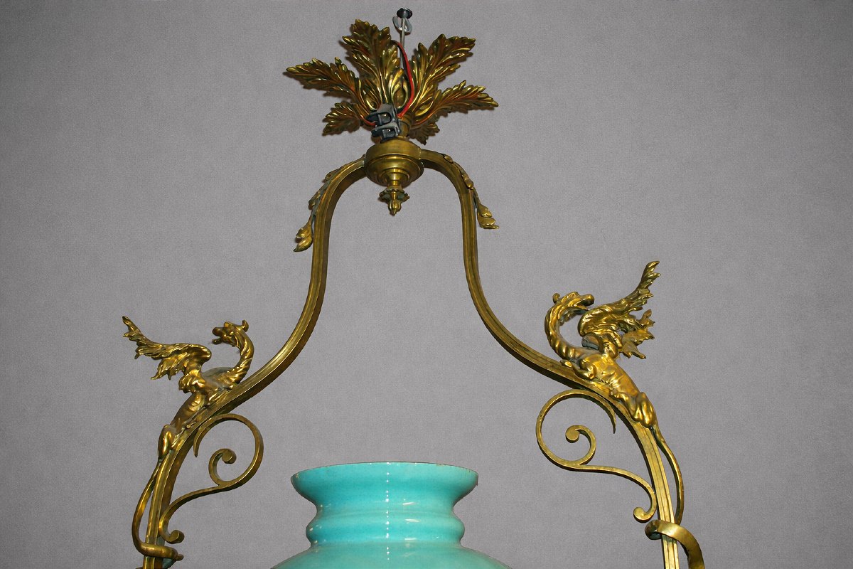 Gilt Bronze Dragon Chandelier (billiard Chandelier)-photo-2