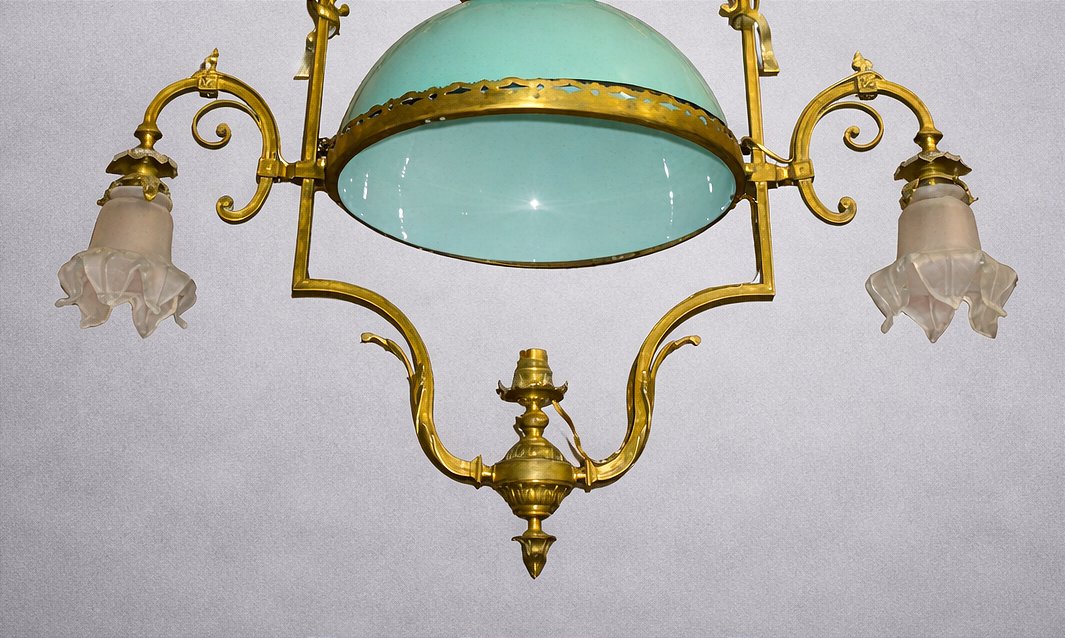 Gilt Bronze Dragon Chandelier (billiard Chandelier)-photo-3