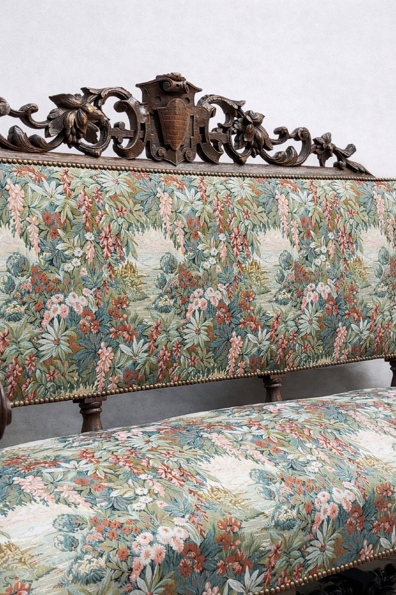 Louis XIII Style Bench/sofa For A Castle (renaissance, Gothic, Neo-gothic)-photo-4