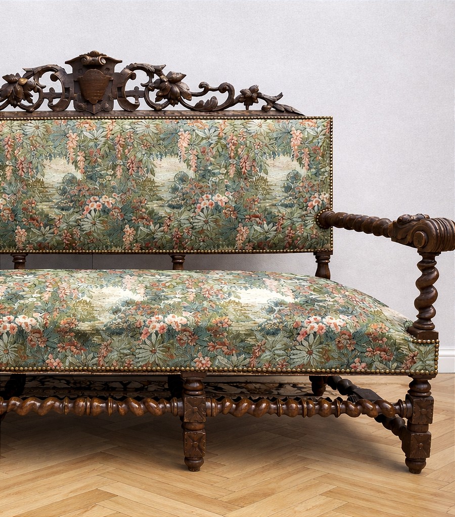 Louis XIII Style Bench/sofa For A Castle (renaissance, Gothic, Neo-gothic)-photo-1