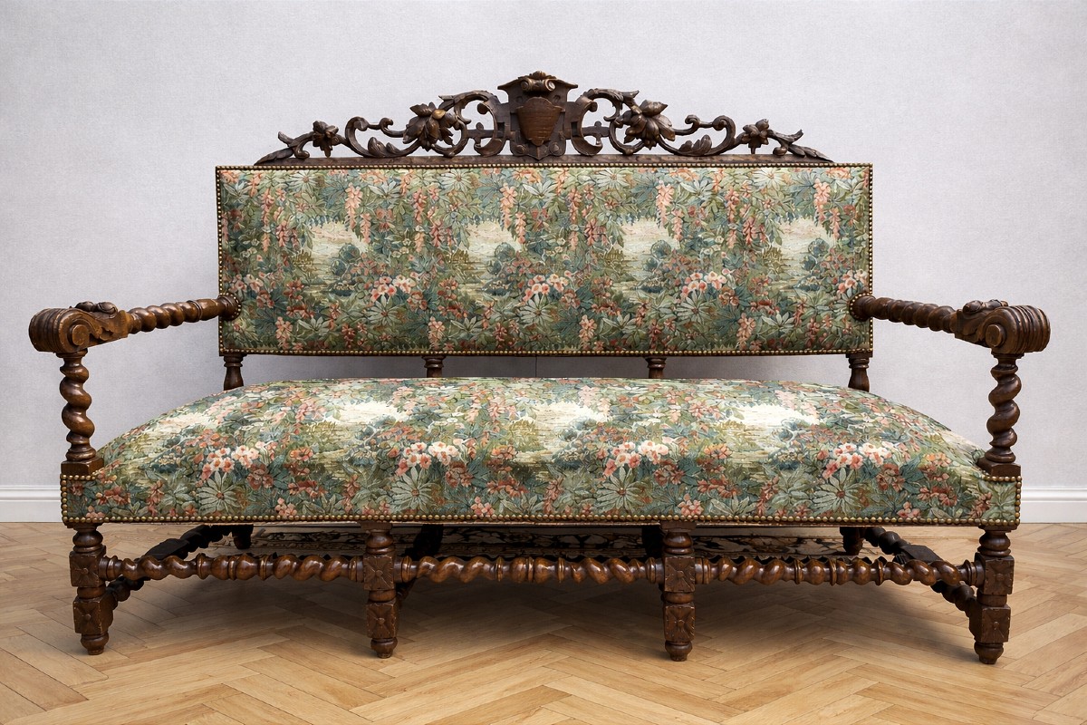 Louis XIII Style Bench/sofa For A Castle (renaissance, Gothic, Neo-gothic)