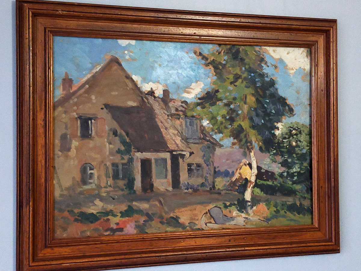 Fernand Maillaud (1863-1948) – Huile sur panneau double face, École de Crozant -photo-2