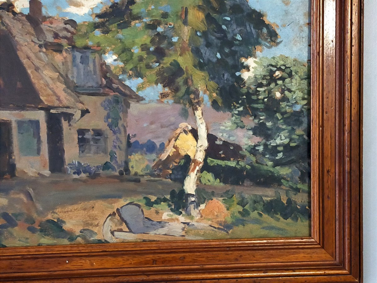 Fernand Maillaud (1863-1948) – Huile sur panneau double face, École de Crozant -photo-3