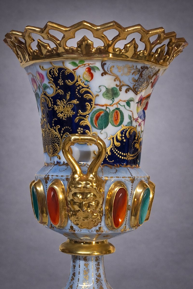 Paire de vases en porcelaine de Vieux Paris – XIXᵉ siècle-photo-4