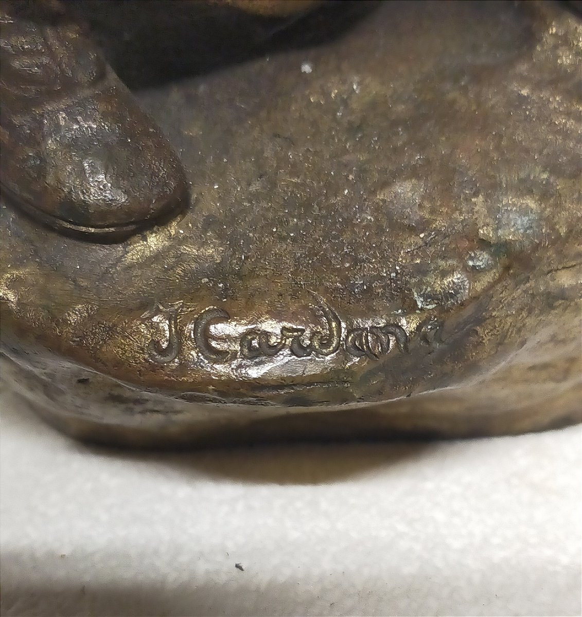 Jose CARDONA  (1878-1923) lampe veilleuse en bronze jeune fille -photo-4