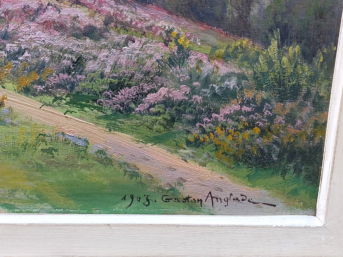 Gaston Anglade (1854-1929) – Landscape With Heather – Crozant School-photo-2