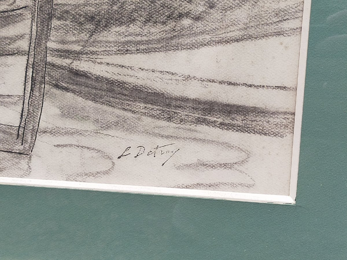 Léon Detroy – Drawing Of Boats In The Port, Crozant School  -photo-3