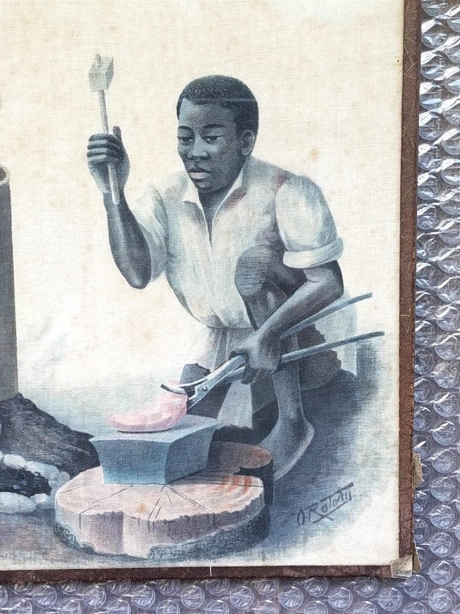 Olivier RATODY (Ratodiarivony 1894 ) Forgerons malgaches au travail (ramanda ratova madagascar)-photo-2