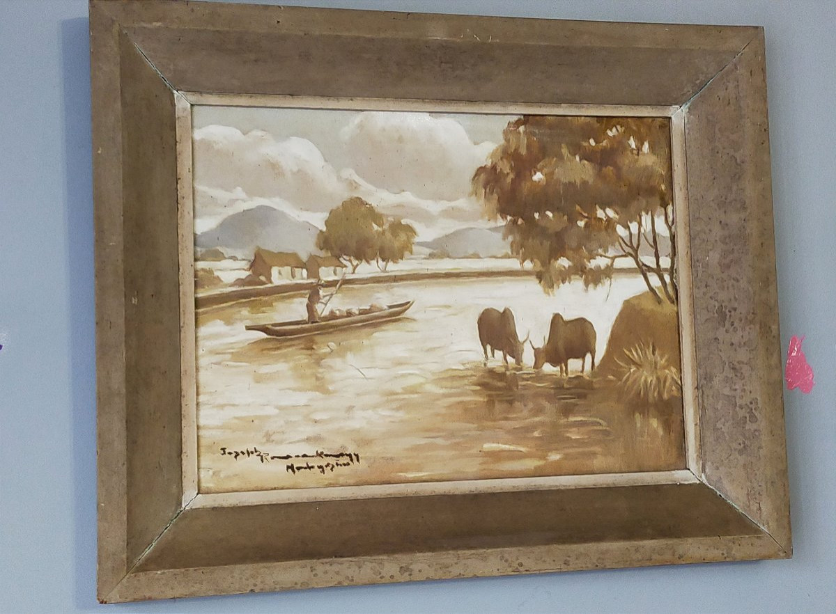 Ramanankamonjy (1898-1984) Animated Landscape, Madagascar (ramanda Ratova..)-photo-3