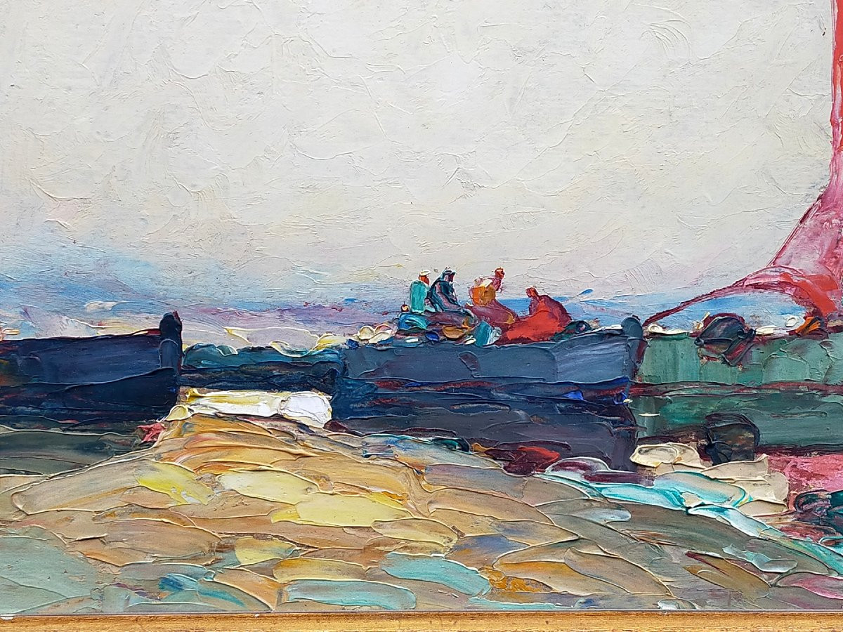 Louis Pastour (1876-1948), Les pêcheurs dans la baie de Cannes-photo-3