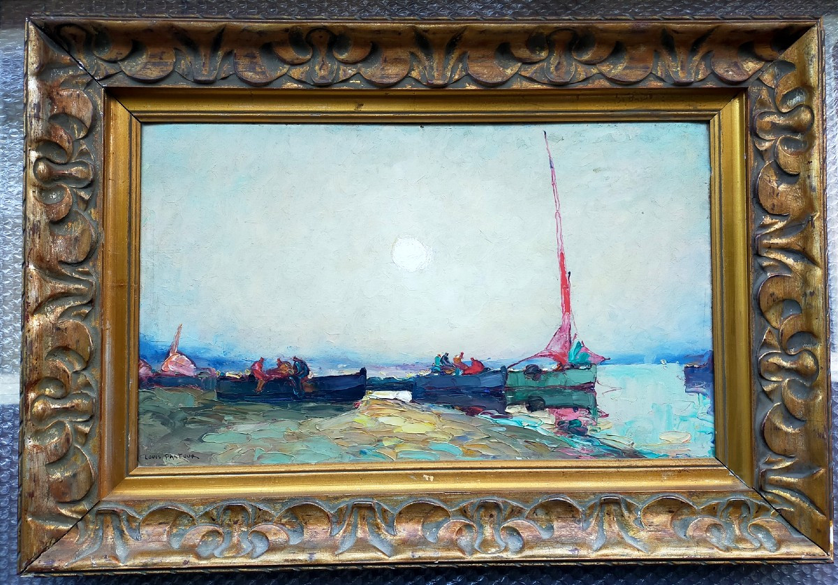Louis Pastour (1876-1948), Les pêcheurs dans la baie de Cannes