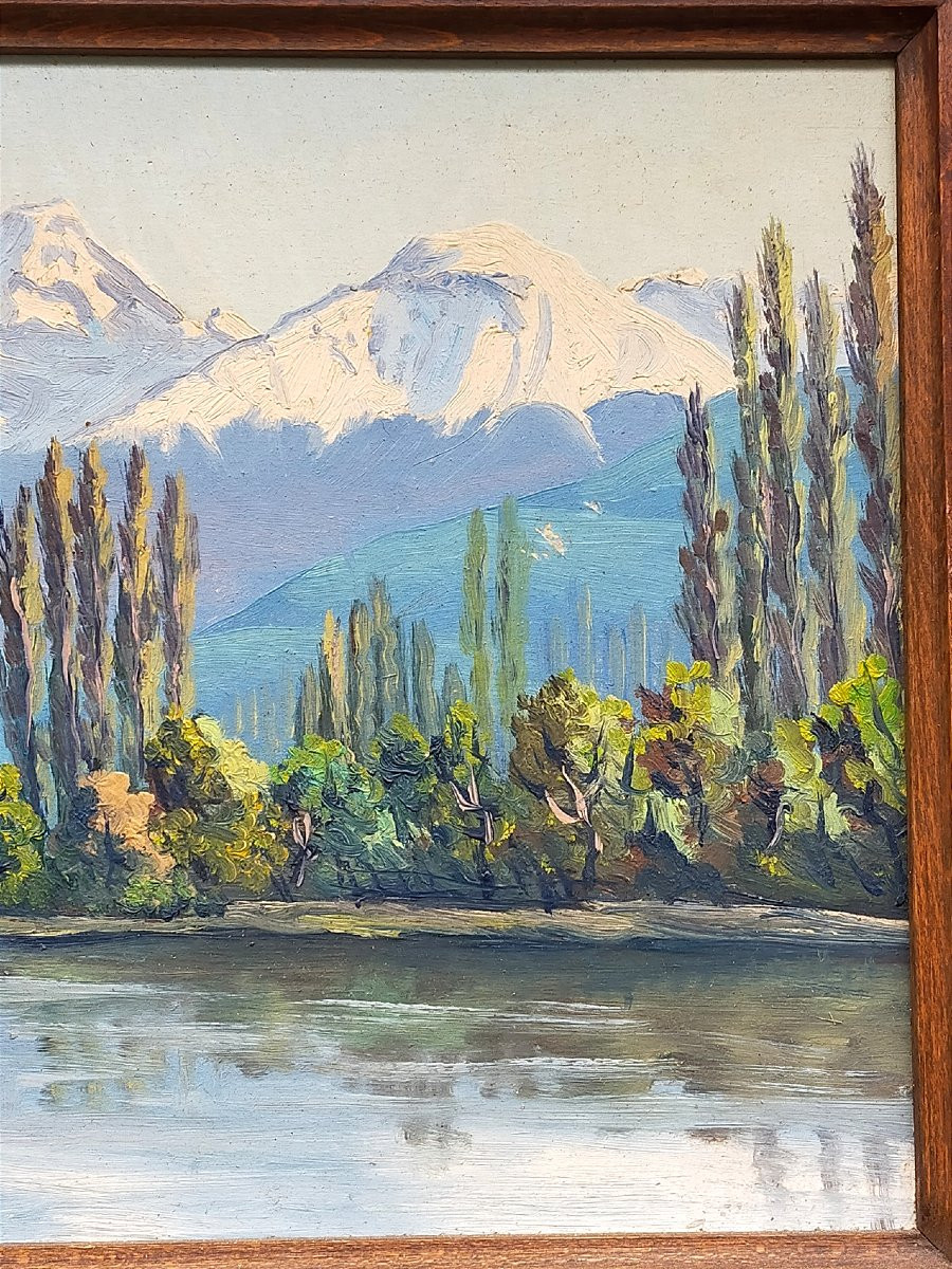 Lucien Qu&eacute;nard (1902-1995) &ndash; Le Massif du Mont-Blanc et l&rsquo;Arve (  wibault  abrate ...)-photo-2