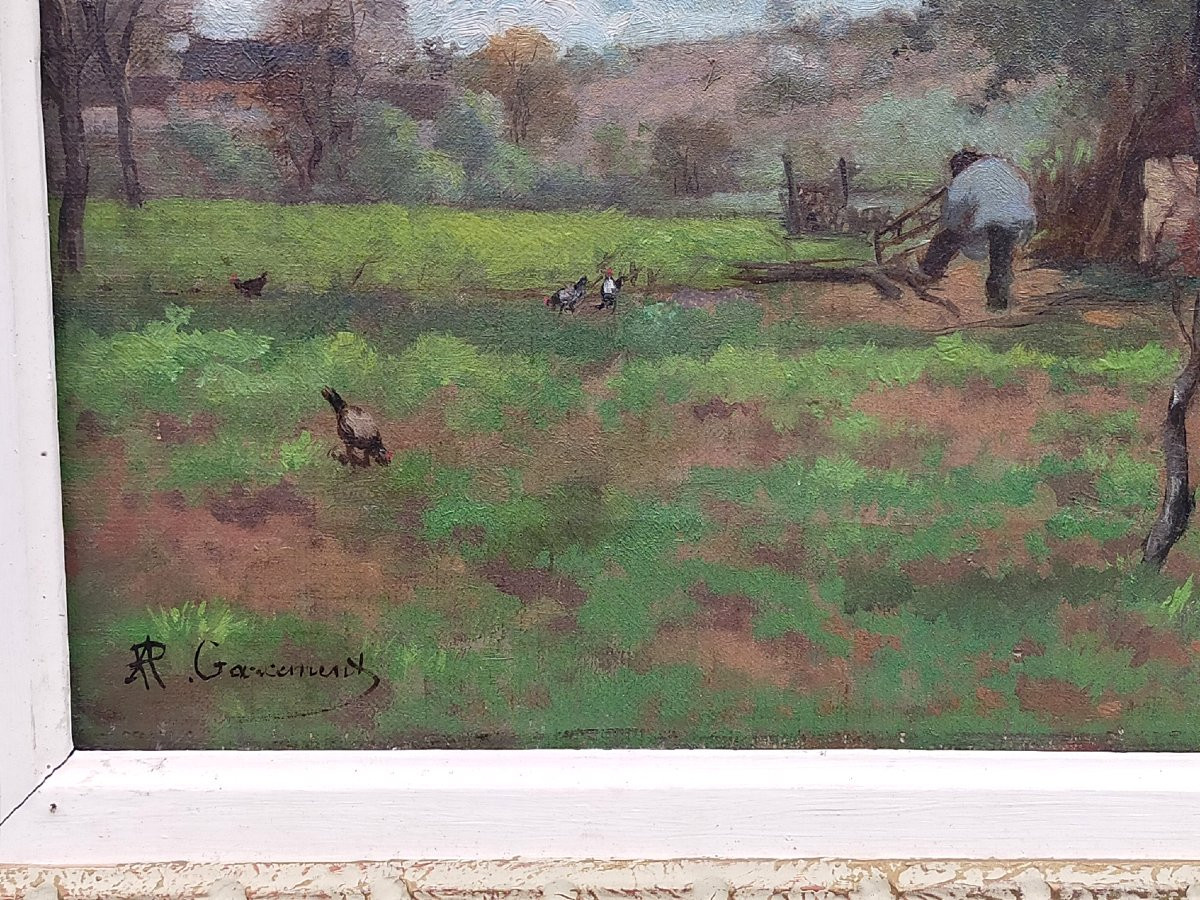 Alfred Garcement (1842-1927) – Lively Farm Scene – Varzy, Nièvre-photo-3