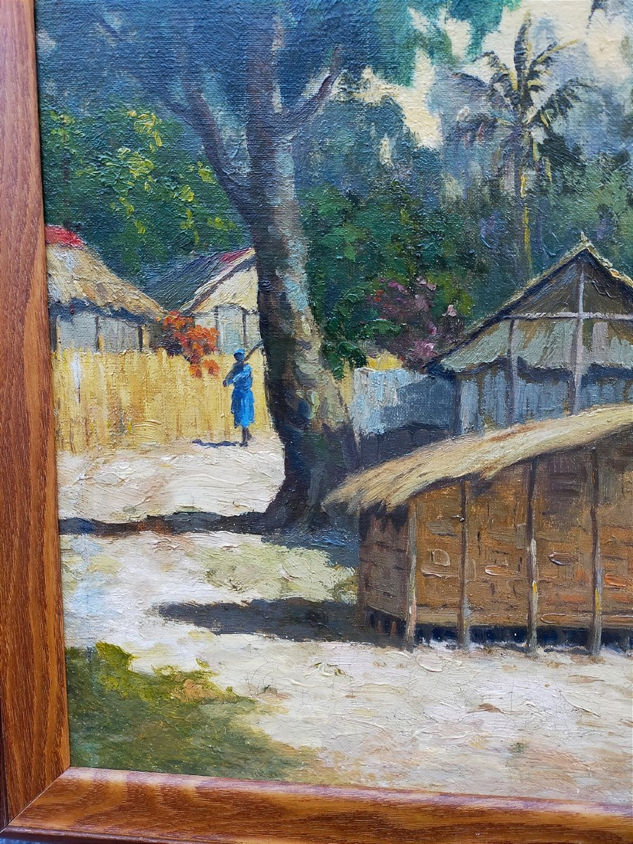Jean Rambinintsoa 1899/1986 – Village In Madagascar – (malagasy Ratovo Ramanda)-photo-3