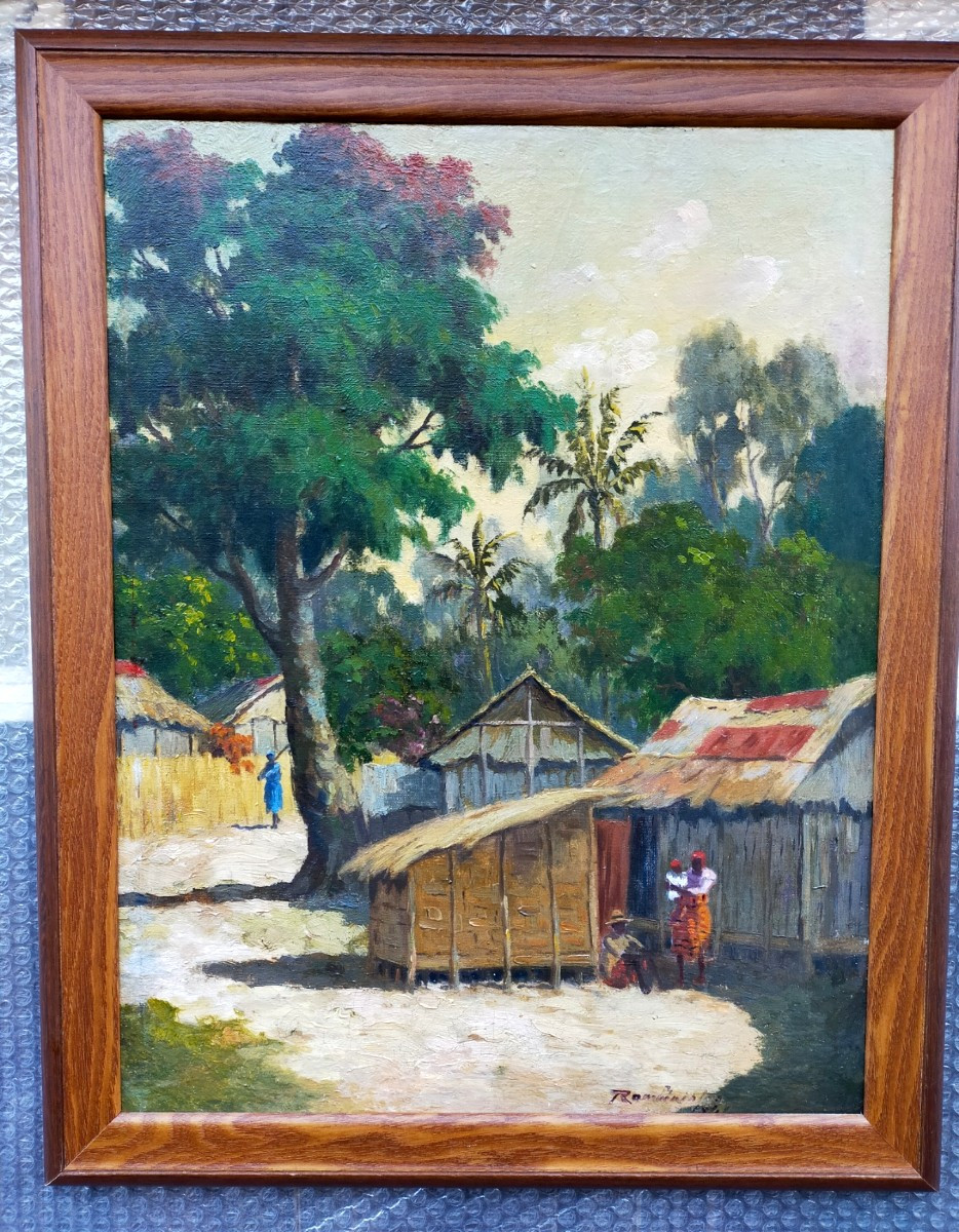 Jean Rambinintsoa 1899/1986 – Village In Madagascar – (malagasy Ratovo Ramanda)
