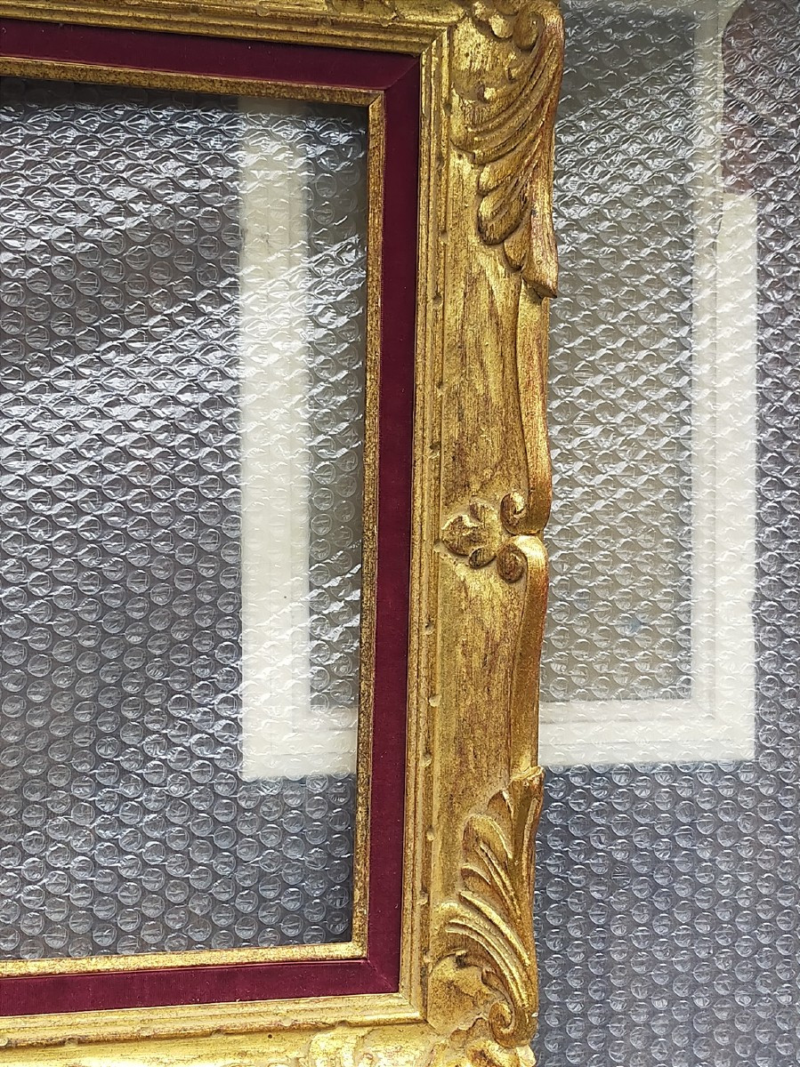 Cadre style Montparnasse doré pour tableau 36.5cm x 46.5cm-photo-2