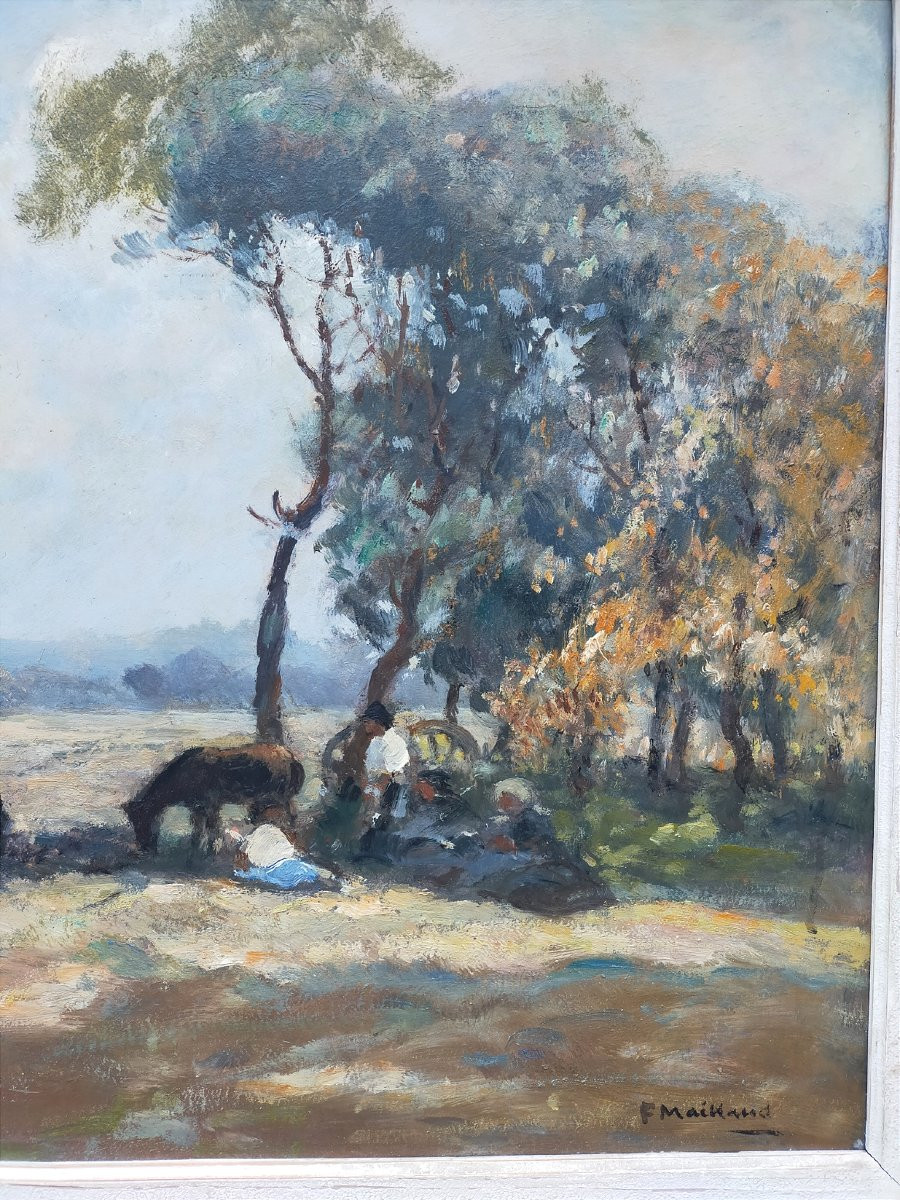 Fernand Maillaud Scène de vie paysanne dans le Berry – École de Crozant »( alluaud madeline ..)-photo-2