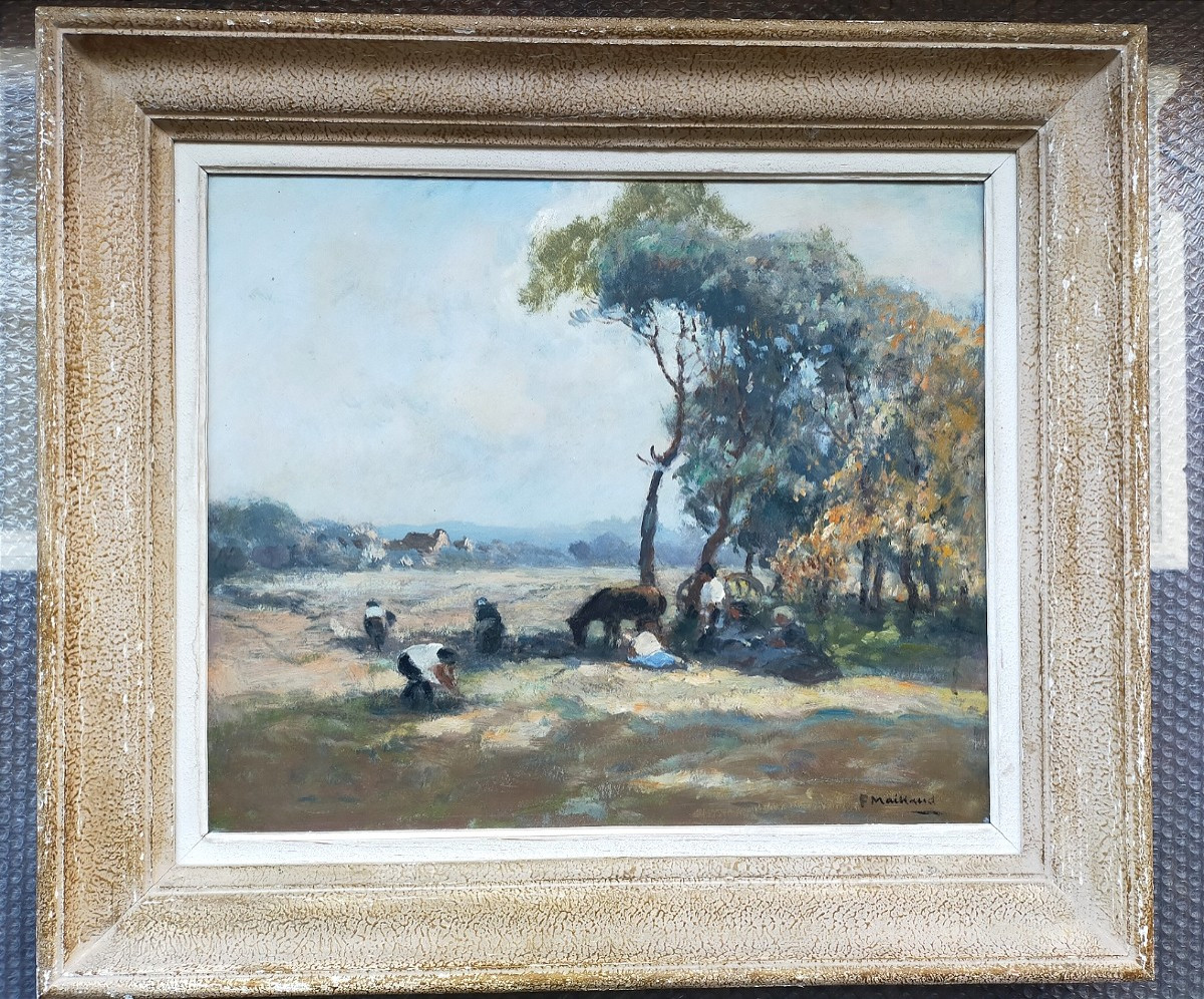 Fernand Maillaud Scène de vie paysanne dans le Berry – École de Crozant »( alluaud madeline ..)