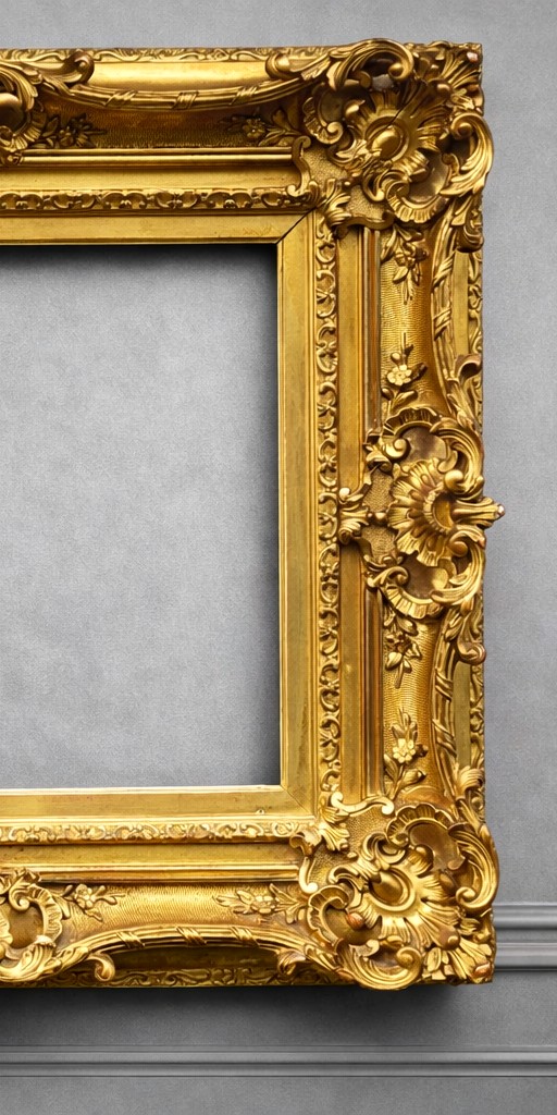Louis XV Gilded Wood Picture Fram 19th Century - Rich Foliage Decor-photo-2