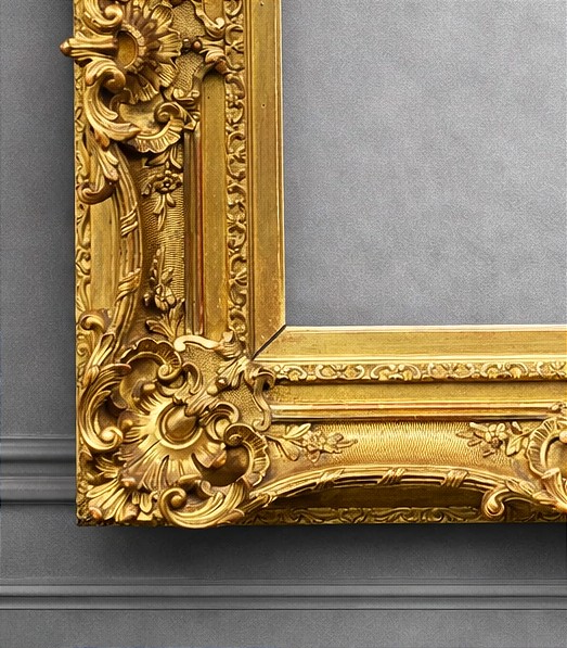 Louis XV Gilded Wood Picture Fram 19th Century - Rich Foliage Decor-photo-3