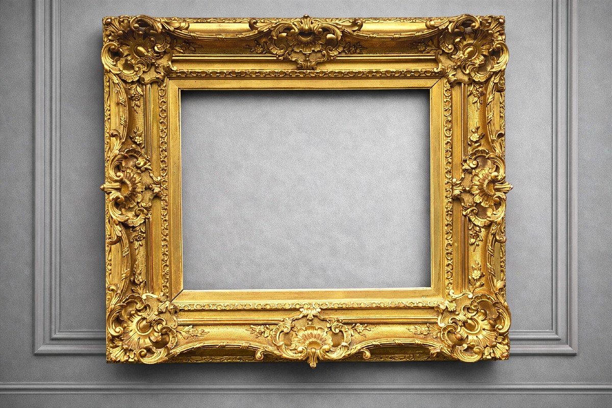 Louis XV Gilded Wood Picture Fram 19th Century - Rich Foliage Decor