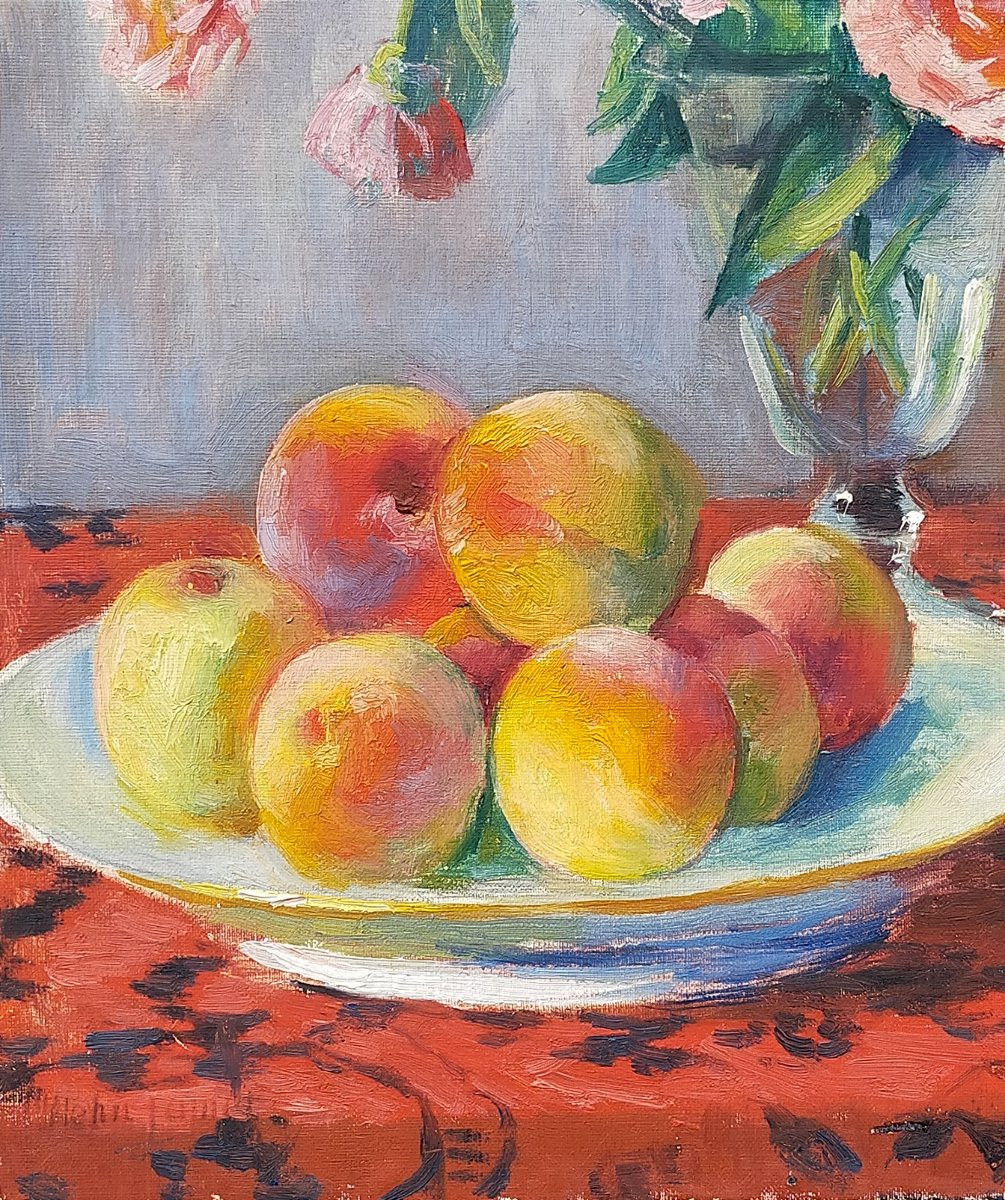 Henri Jamet (1858-1940) - Still Life With Flowers And Fruit - Crozant School-photo-2