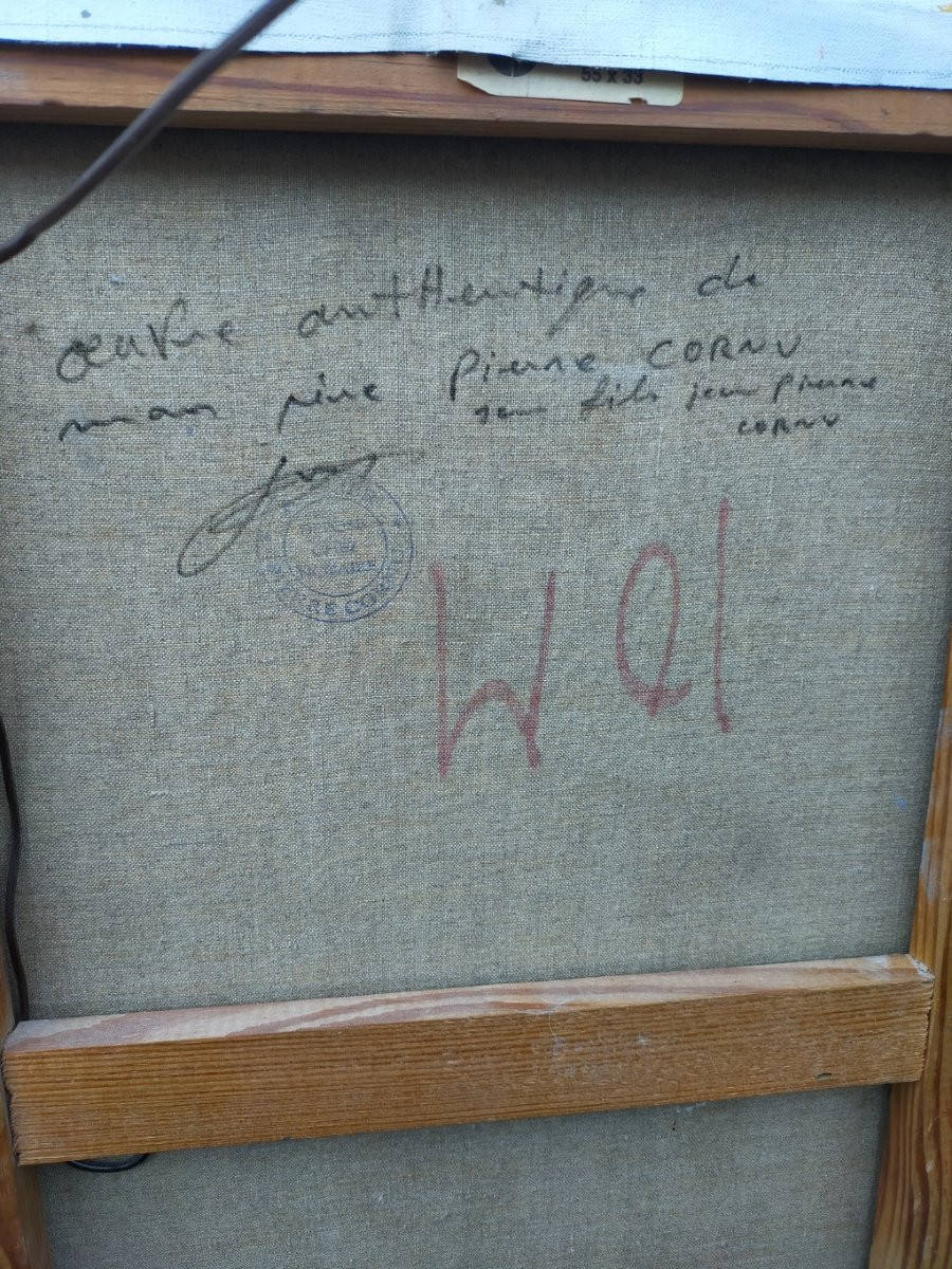 Pierre Cornu (1895-1996) – Jeune femme à la lecture – Huile sur toile-photo-4