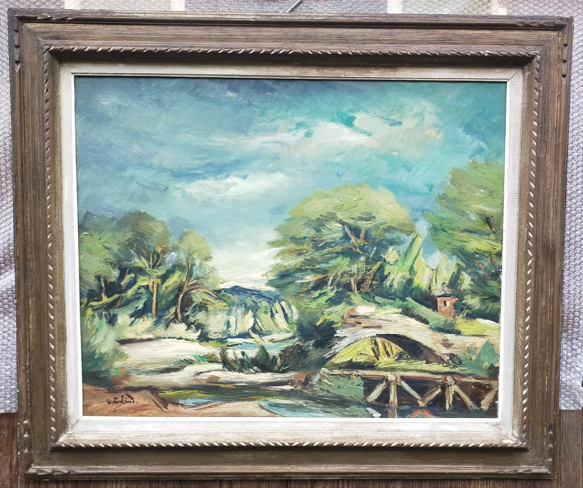 Anders Osterlind (1887-1960) - Landscape, Loup Valley -villeneuve-loubet (crozant Bretagne )