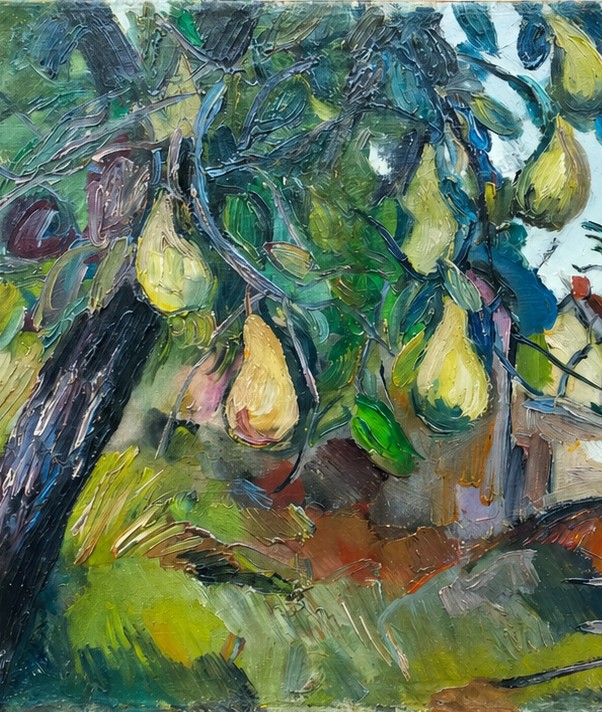 Anders Osterlind (1887-1960) Le Poirier 1920 Gargilesse - School Of Crozant ( Detroy Alluaud ..)-photo-3