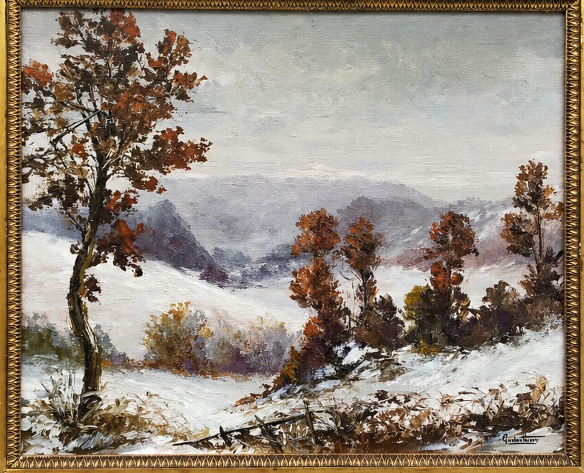 Gaston Thiery (1922–2013) Première neige entre Felletin et Gentioux ( crozant gargilesse )-photo-2