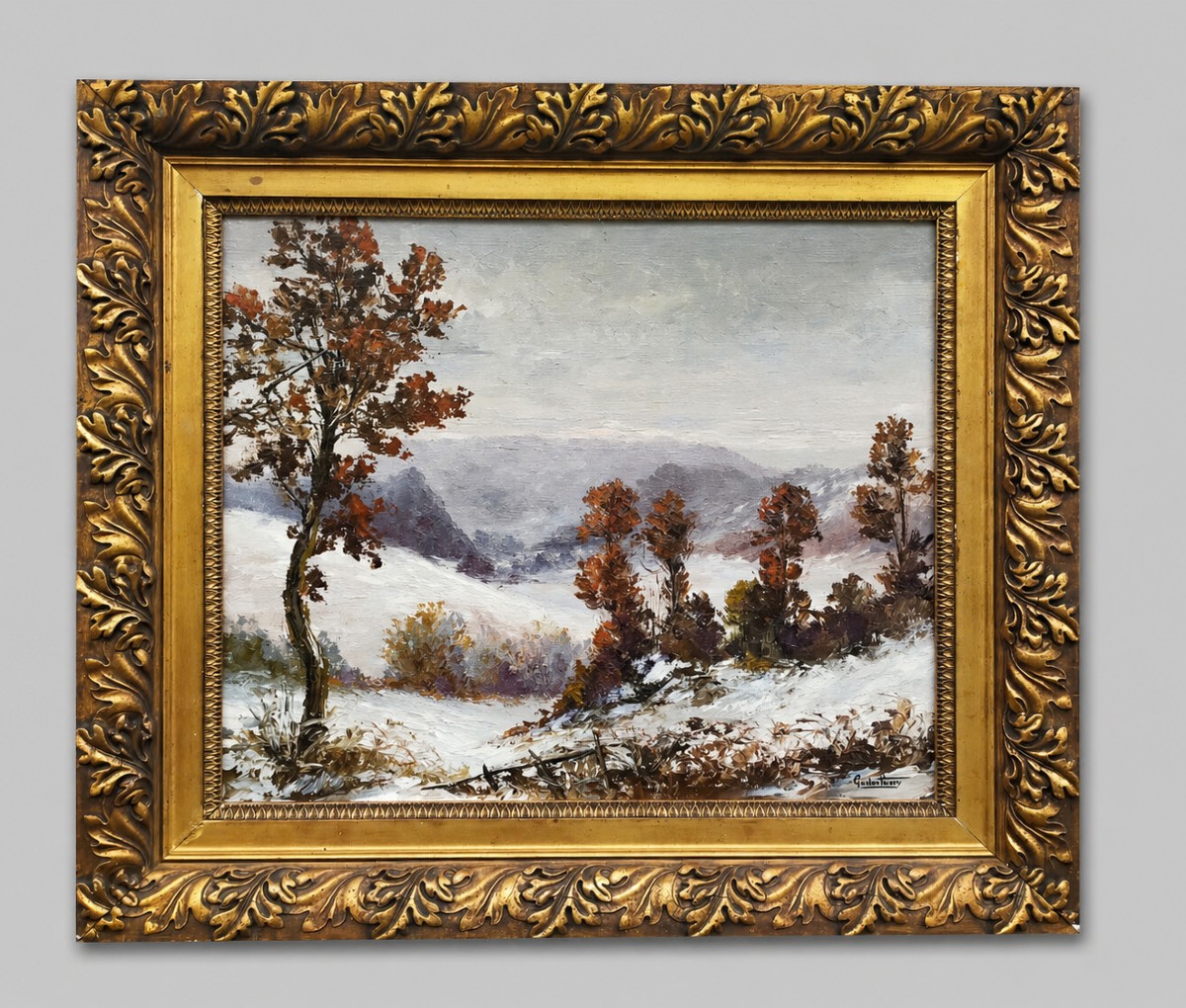 Gaston Thiery (1922–2013) Première neige entre Felletin et Gentioux ( crozant gargilesse )