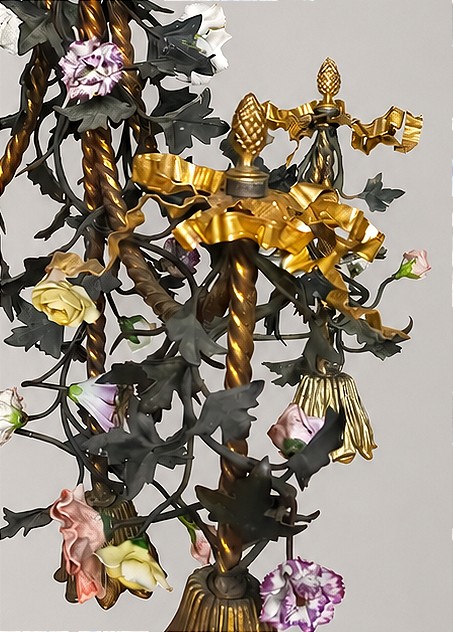 Porcelain And Bronze Flower Chandelier In The Louis XVI Style (meissen )-photo-1