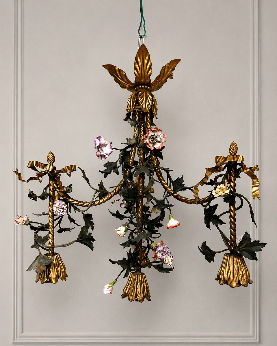 Porcelain And Bronze Flower Chandelier In The Louis XVI Style (meissen )