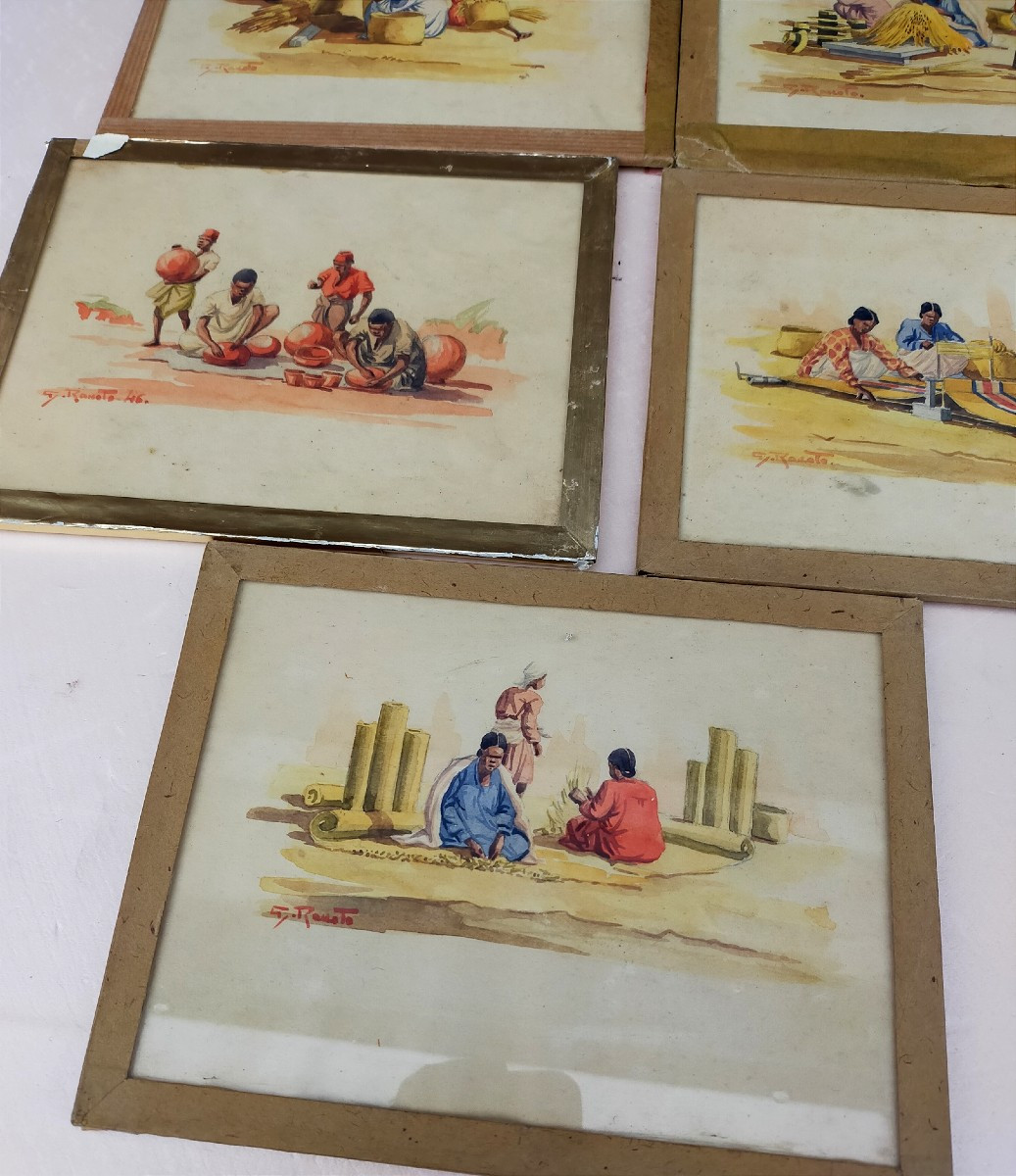 7 Watercolors By Gilbert Rakoto Madagascar ( Ratova Ramanda Ramanankamonjy...)-photo-2