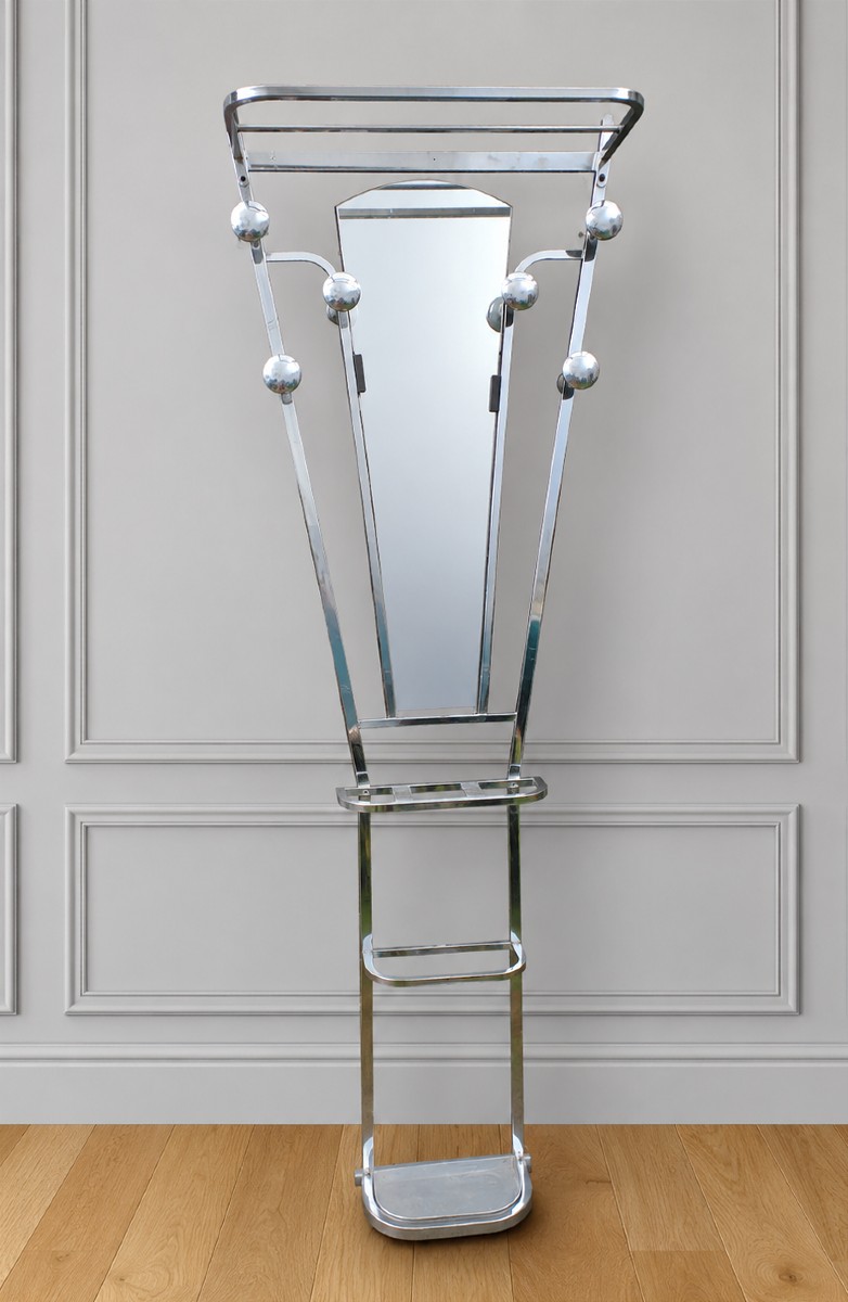 Porte manteaux chromé vestiaire art deco 