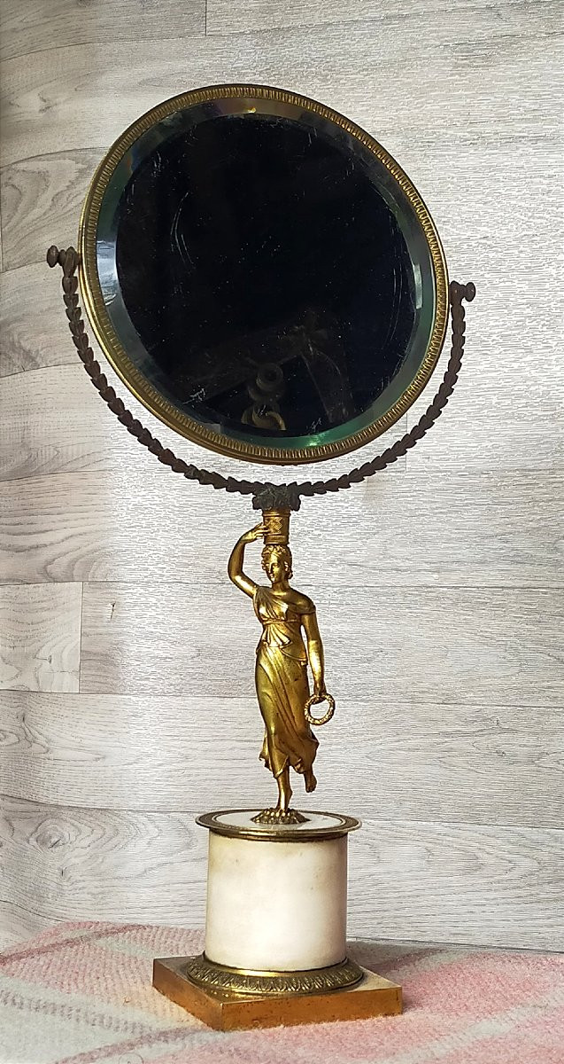 Empire Period Gilt Bronze Psyche Mirror-photo-1