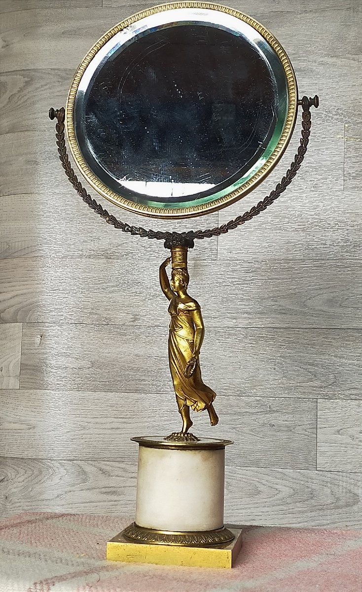 Empire Period Gilt Bronze Psyche Mirror-photo-3
