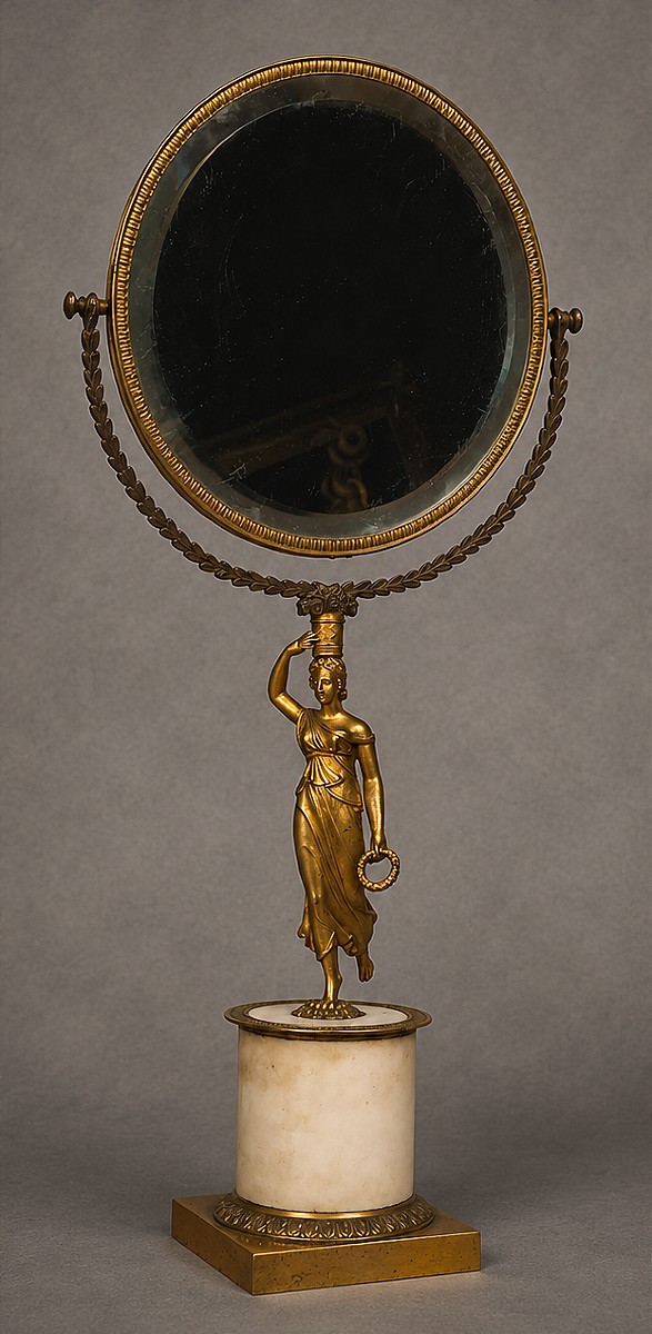 Empire Period Gilt Bronze Psyche Mirror