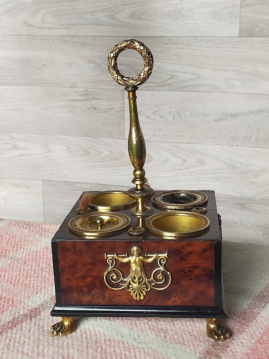 Encrier époque empire bronze doré -photo-2