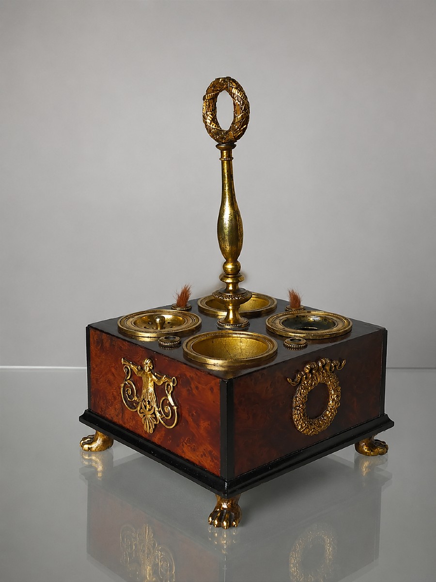 Encrier époque empire bronze doré 